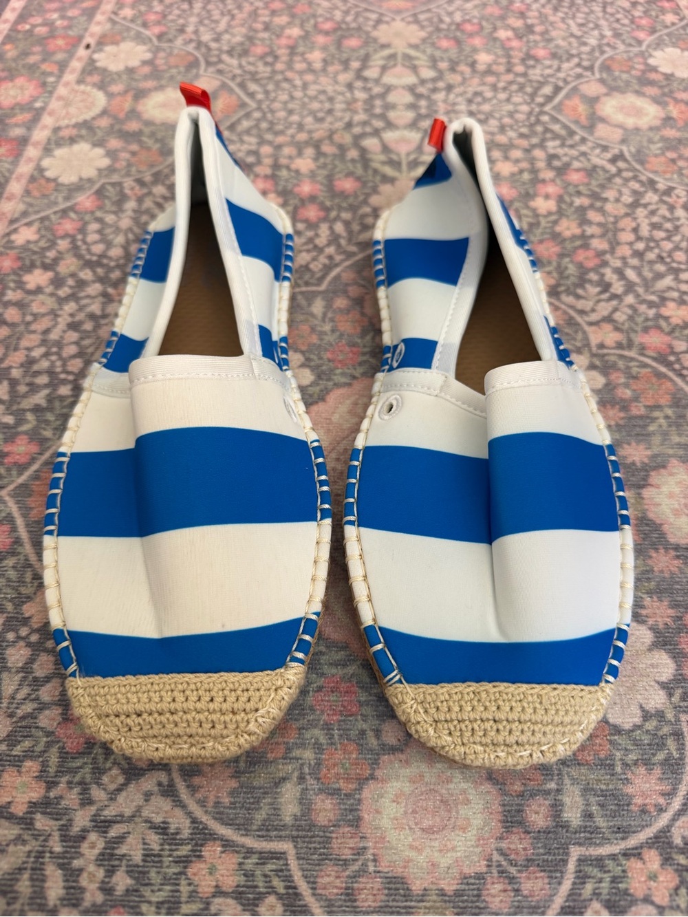 Sea Star Beachwear Striped Blue & White Espadrille Slip-On Shoes NWOT